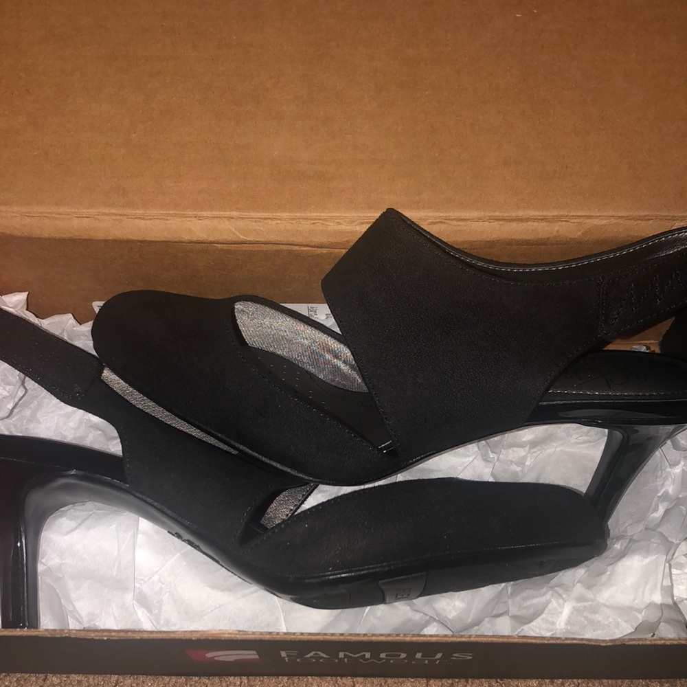 Black strapped heels